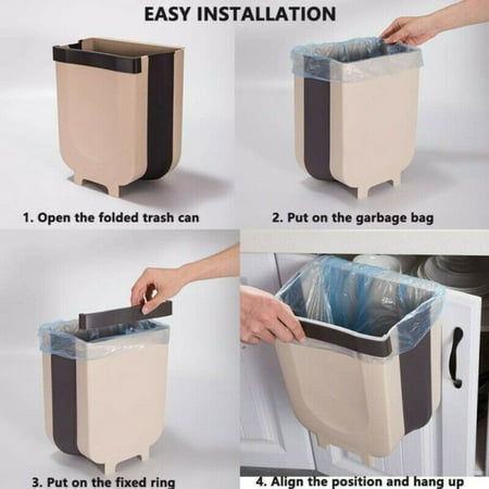 Folding Waste Bin Kitchen Bathroom Cupboard Door Car Garbage Trash Can Good Folding Waste Bin Kitchen Bathroom Cupboard Door Car Garbage Trash Can Good